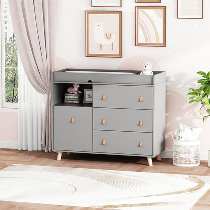 Table à langer pour bébé, commode à 4 tiroirs pour chambre d'enfant, table à langer