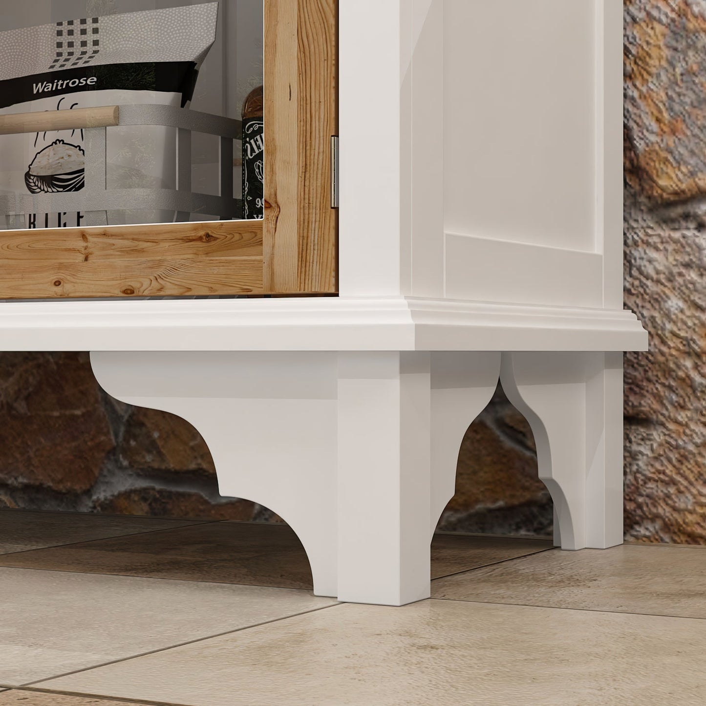 Buffet en bois massif de 60,2 pouces