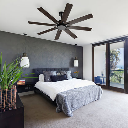 Ventilateur de plafond à 8 pales réversibles, télécommande, pales à 2 faces