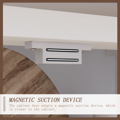 Armoire de rangement haute avec étagère réglable à 6 niveaux et tiroirs 