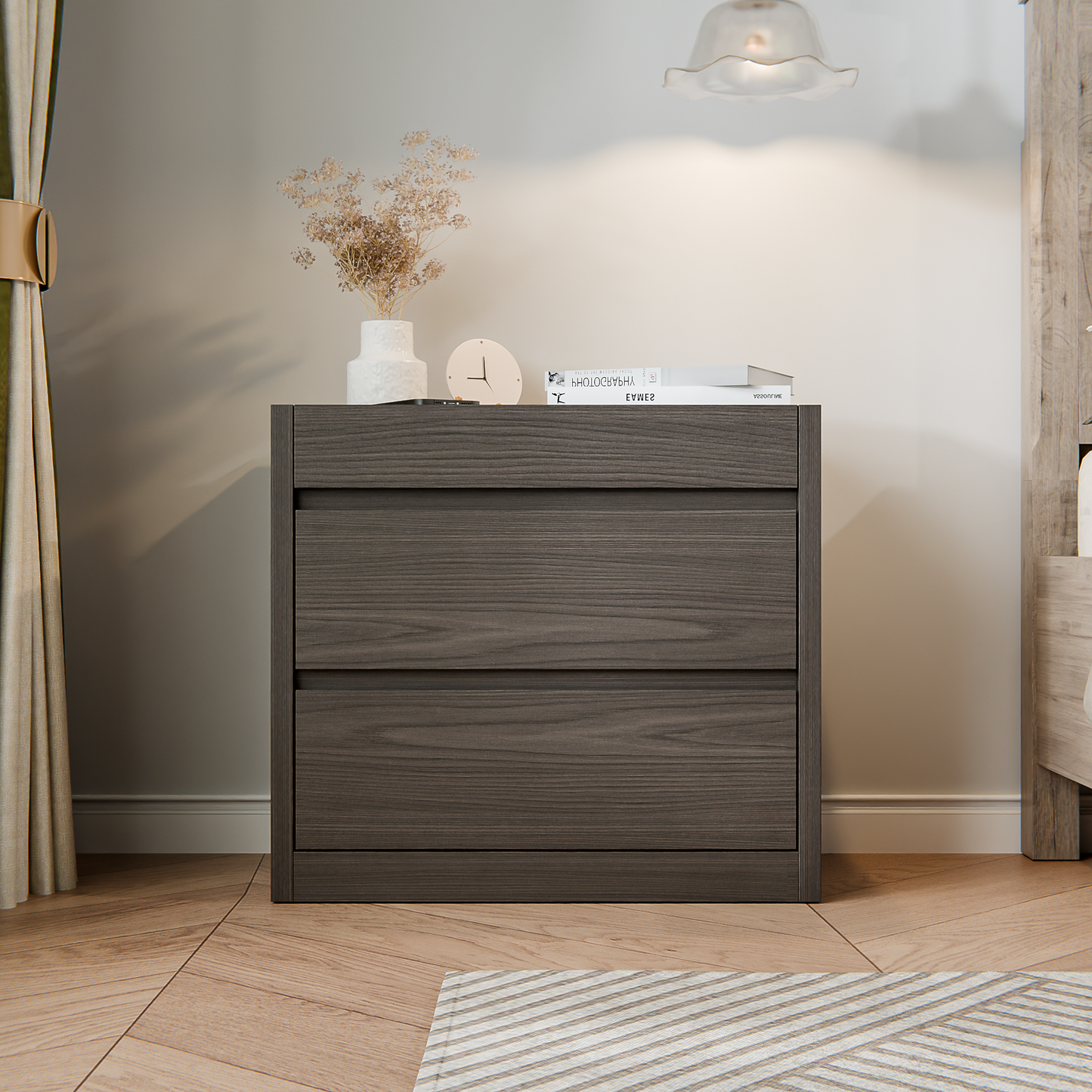 Table de nuit intelligente verrouillable avec tiroir à fusil