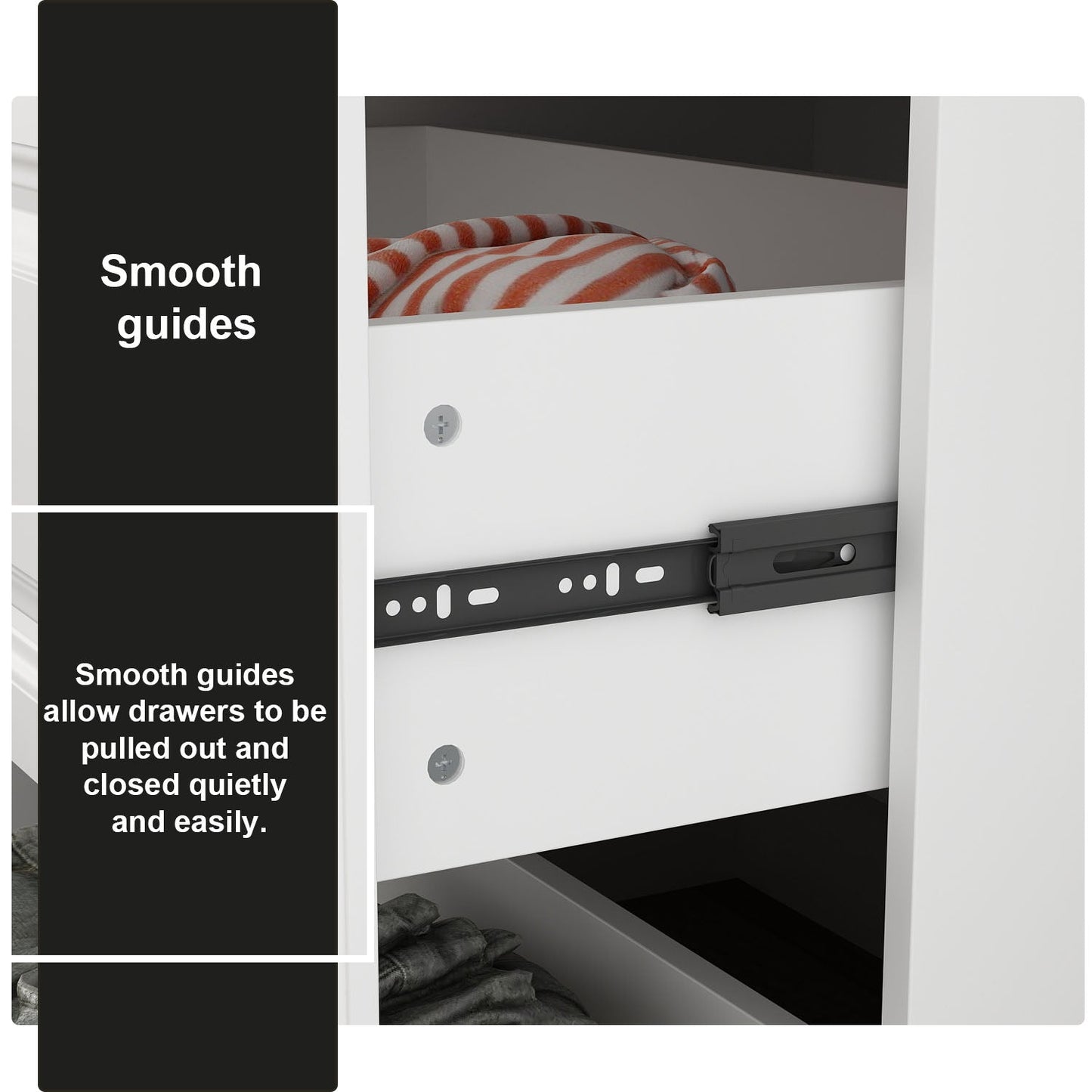 Armoire familiale, armoire de chambre, dressing à 4 portes et tiroirs