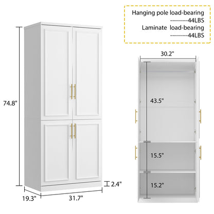 Armoire modulaire de grande taille (74,8 cm) avec portes et tiroirs en verre