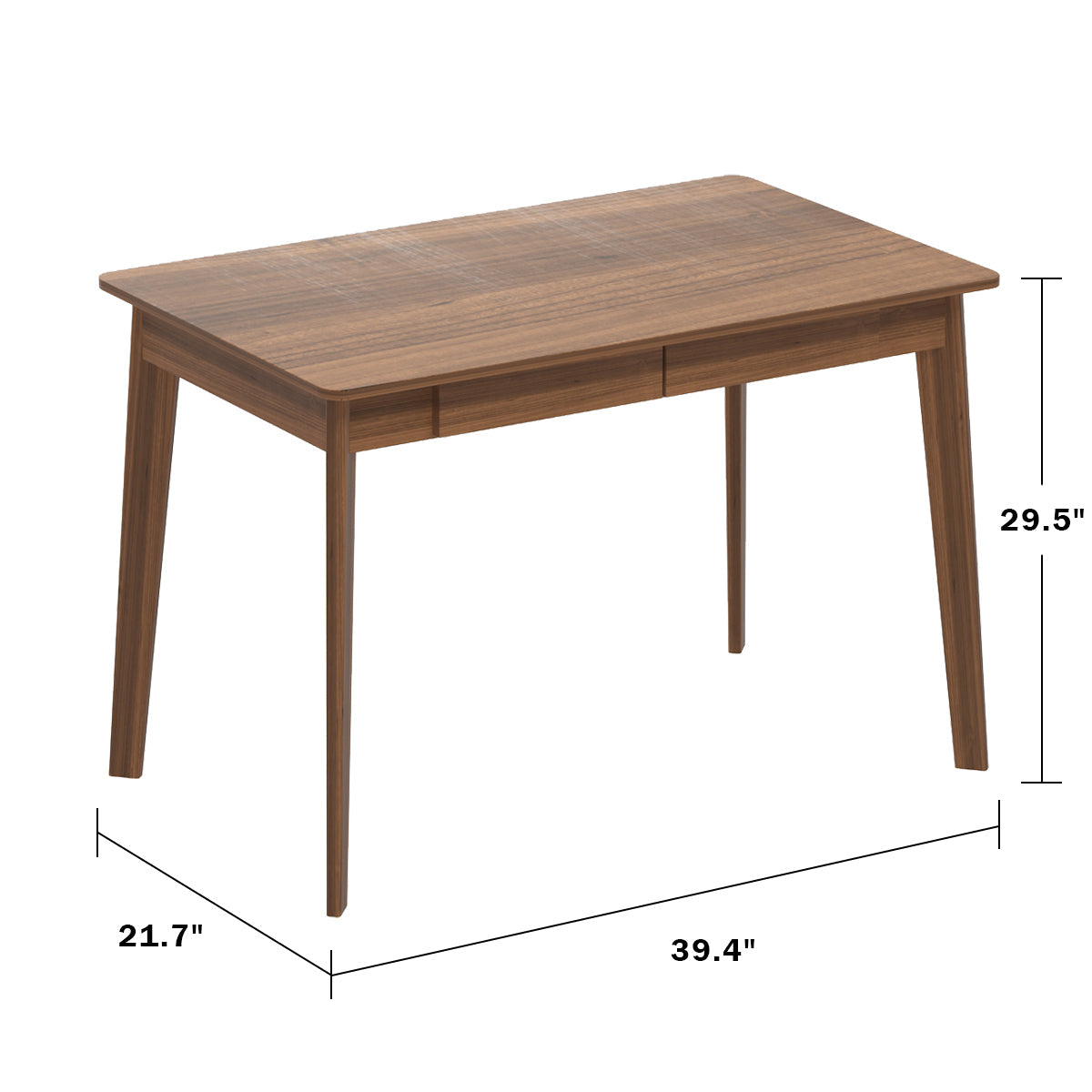 Bureau minimaliste en bois blanc, table d'étude pour bureau, 39,4 cm de large
