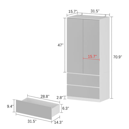 Armoire en bois massif et en panneaux de particules