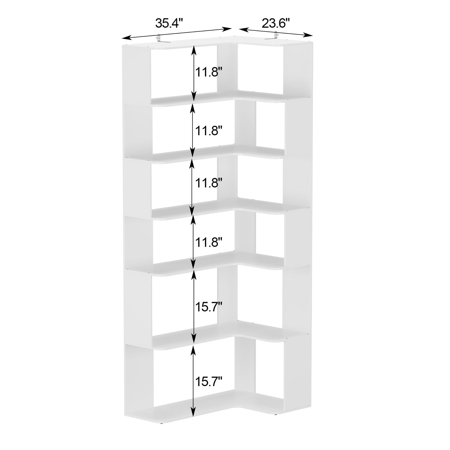 Bibliothèque d'exposition géométrique à 7 étagères (81,9 pouces)