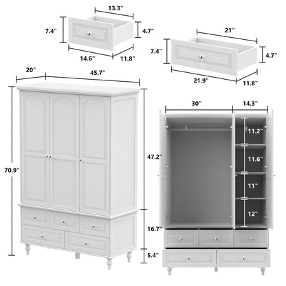 Grande armoire de rangement avec 3 portes et 5 tiroirs