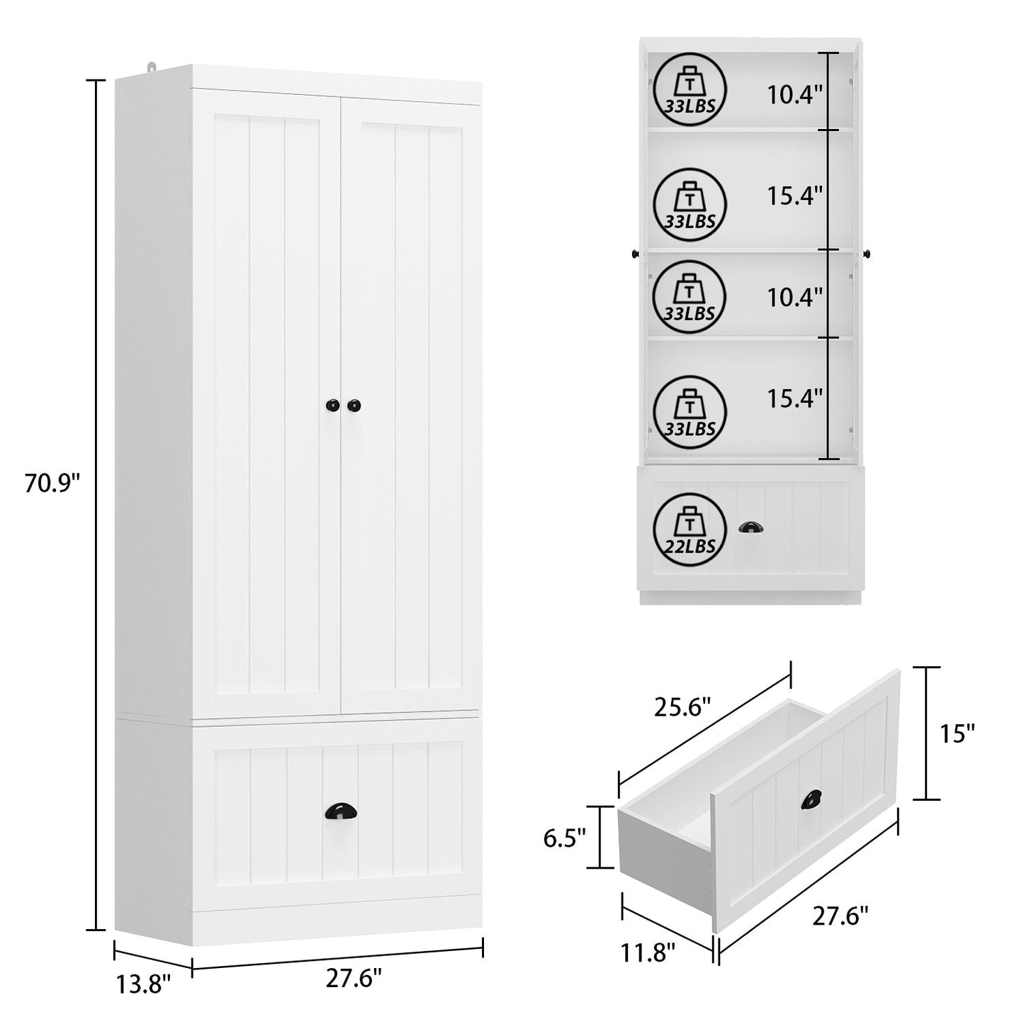 Meuble d'entrée avec étagère, rangement à chaussures et armoire à manteaux.