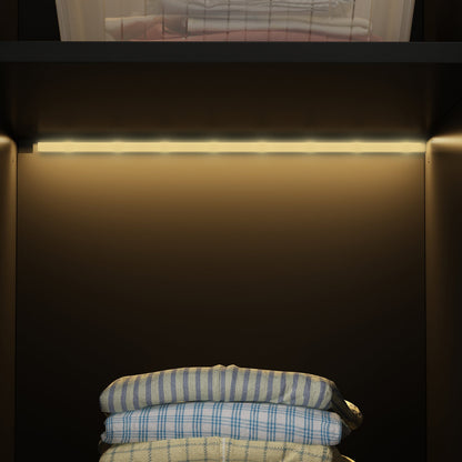 Grande armoire de chambre à coucher avec rangement pour vêtements, éclairage LED et portes vitrées