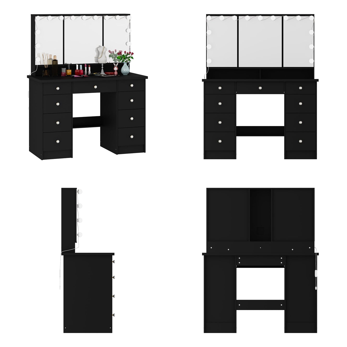 Coiffeuse avec miroir et lampe