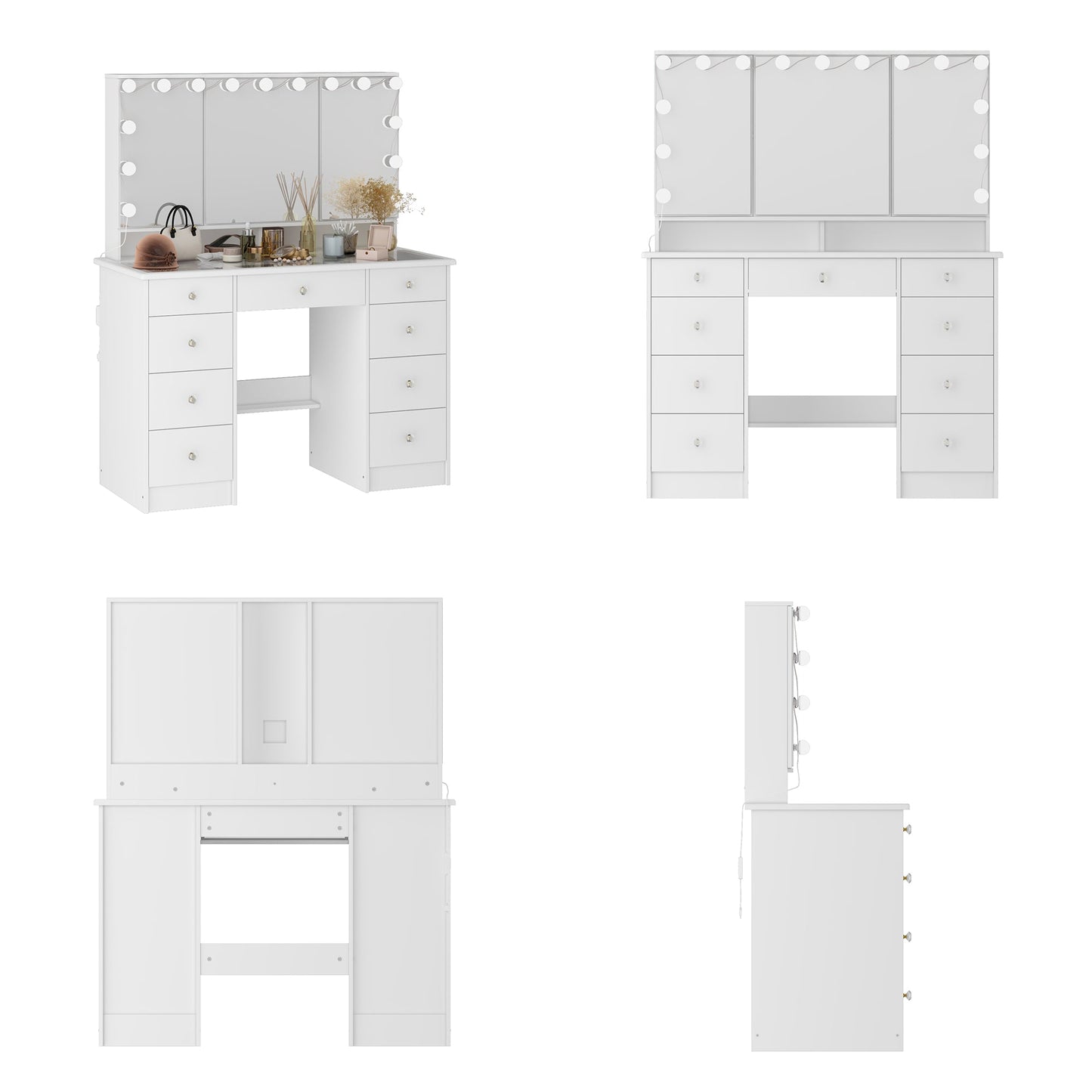 Coiffeuse avec miroir et lampe