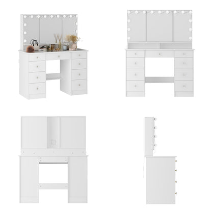 Coiffeuse avec miroir et lampe