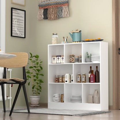 Meuble d'entrée, bibliothèque large pour enfants avec plusieurs compartiments et étagère à 3 niveaux 