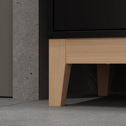 Meuble-lavabo simple sur pied avec plateau en bois composite