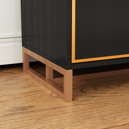 Meuble TV et centre multimédia à 2 portes de 70,9 pouces de large avec 2 étagères ouvertes