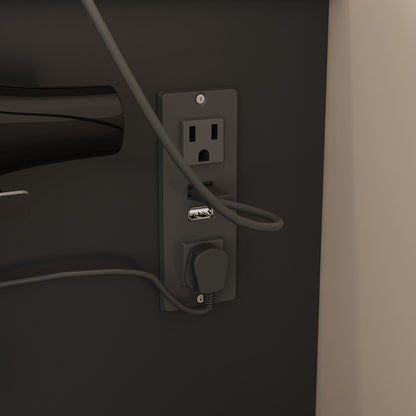 Coiffeuse avec miroir lumineux et prise électrique 