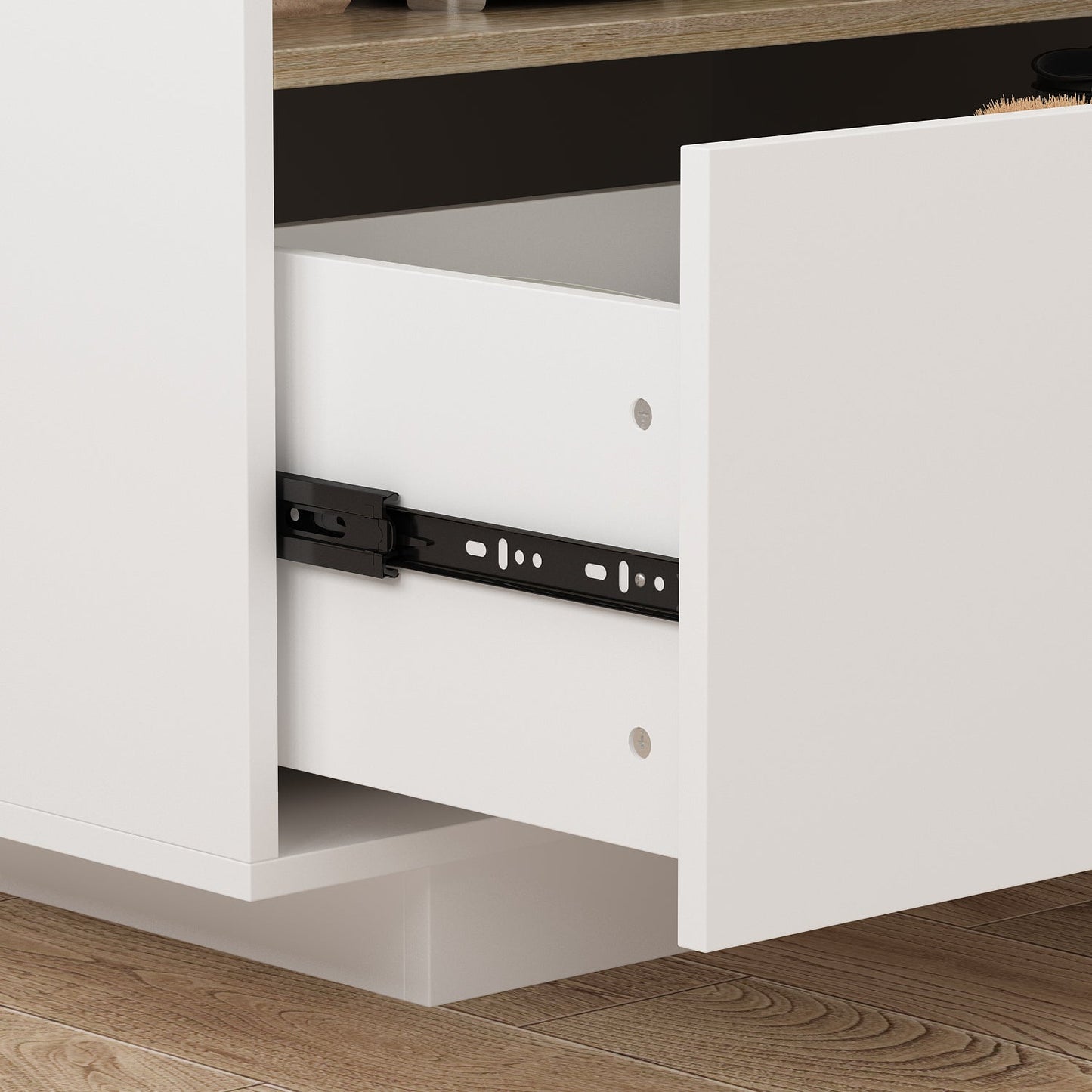 Îlot de cuisine avec rangements ouverts et étagère réglable, style moderne