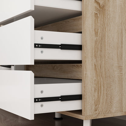 Grand placard de rangement de cuisine 63W avec étagère supérieure, 4 portes, 4 tiroirs et étagère pour micro-ondes 