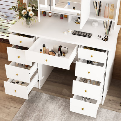 Coiffeuse avec miroir et lampe