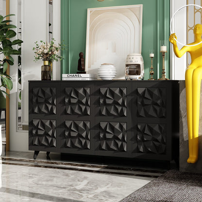 Commode à 4 portes avec pieds en métal