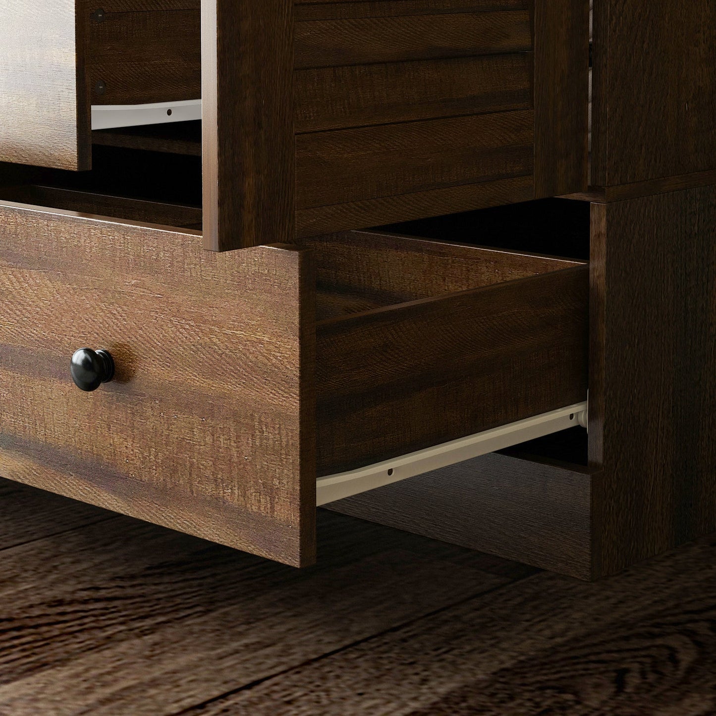 Grande armoire-penderie pour chambre à coucher, meuble de rangement à 4 portes et 5 tiroirs