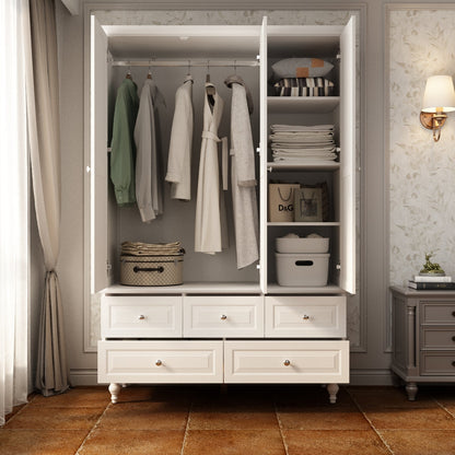 Grande armoire de rangement avec 3 portes et 5 tiroirs