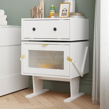 Table de chevet créative en forme de robot et rotation à 360°