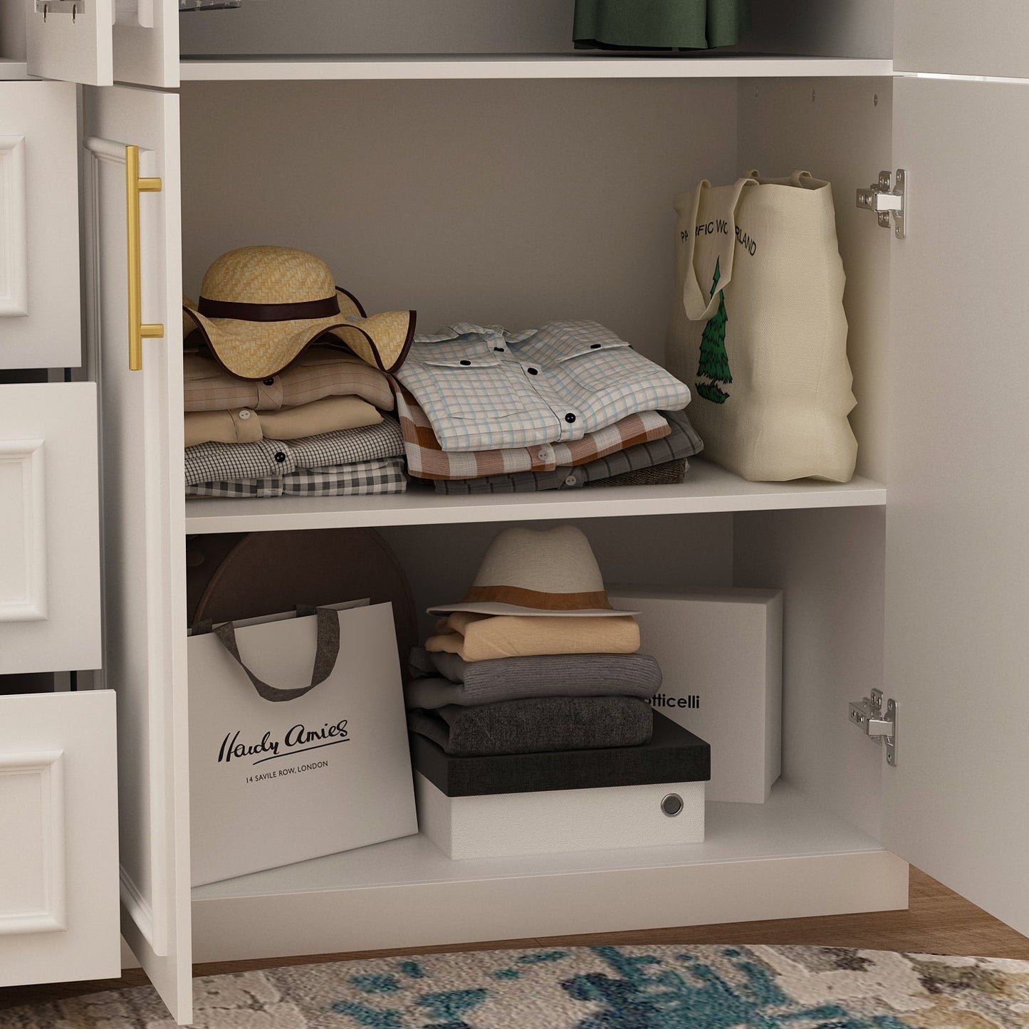 Armoire modulaire de grande taille (74,8 cm) avec portes et tiroirs en verre