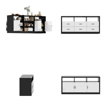 Îlot de cuisine double face de 78,7 cm de large