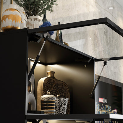 Vitrine vitrée à 4 niveaux avec éclairage LED