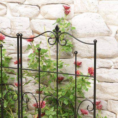 Treillis métallique robuste en fer noir antirouille pour plantes (lot de 2), 70,9 po H x 19,7 po L