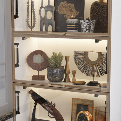 Vitrine vitrée à 4 niveaux avec éclairage LED