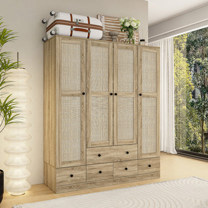 Armoire de style rustique avec 4 portes tressées en vigne