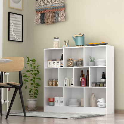 Meuble d'entrée, bibliothèque large pour enfants avec plusieurs compartiments et étagère à 3 niveaux 