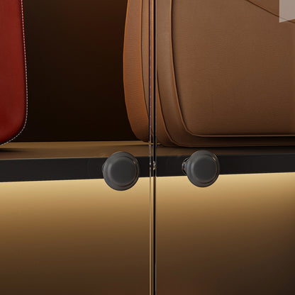 Vitrine noire à 2 portes en verre trempé pour chaussures et sacs