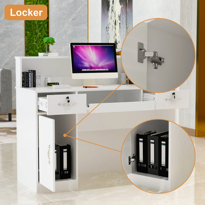 Comptoir de réception moderne avec éclairage LED pour entrée de hall 