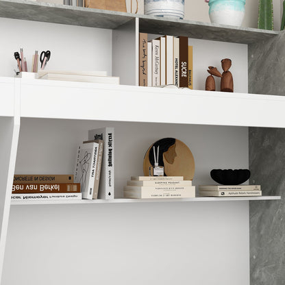 Bureau d'accueil rectangulaire de 86,6 pouces de large avec étagères ouvertes