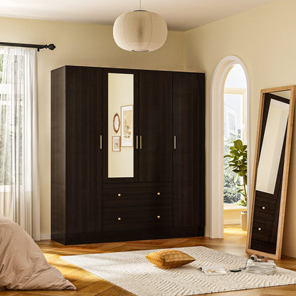 Armoire multifonctionnelle de grand rangement avec miroir