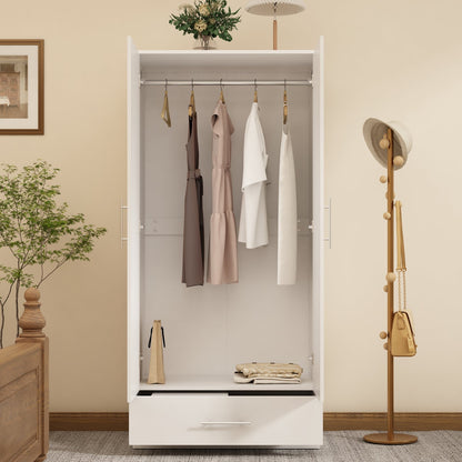 Armoire à 2 portes et 1 tiroir pour le rangement de la chambre