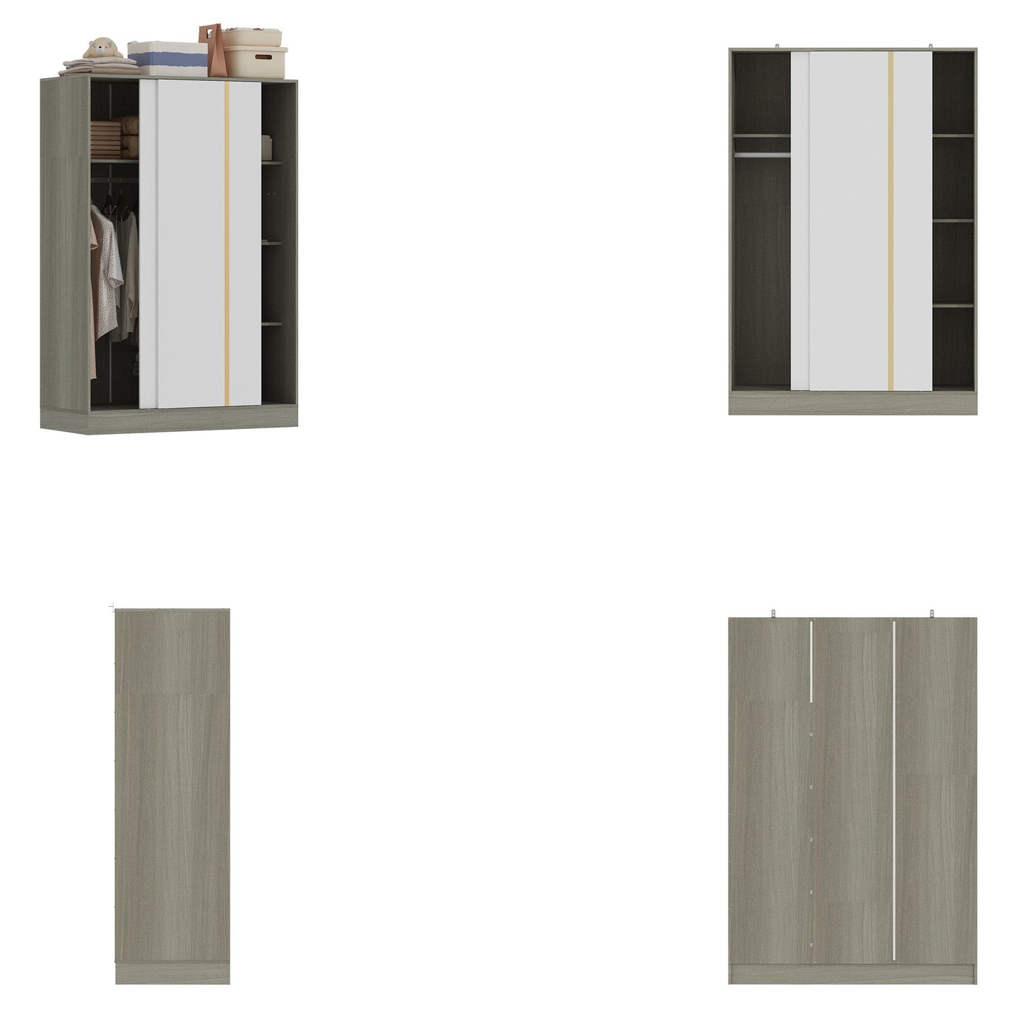 Système de placard à portes coulissantes blanc chaud