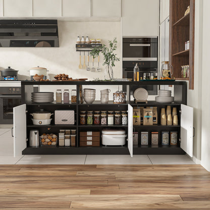 Îlot de cuisine double face de 78,7 cm de large