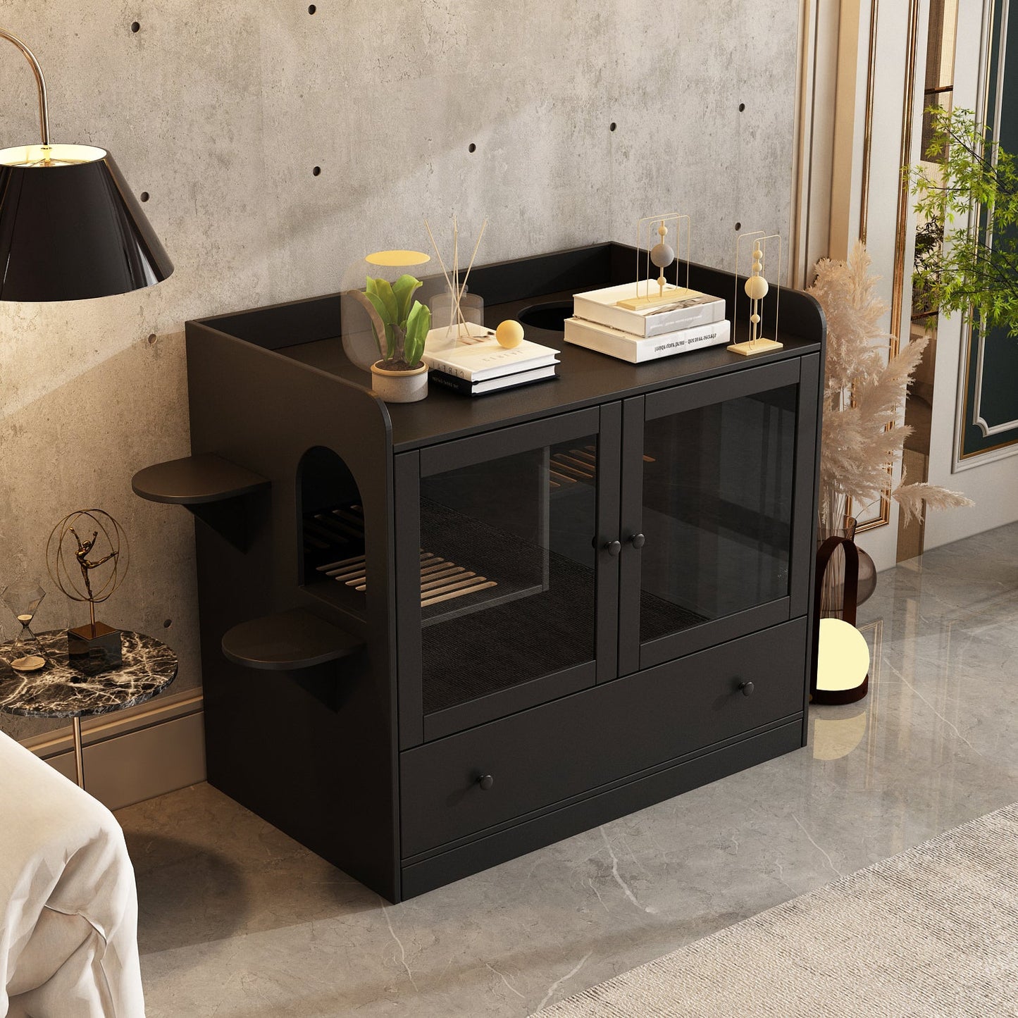 Enclos en bois pour bac à litière Enclos en bois pour bac à litière