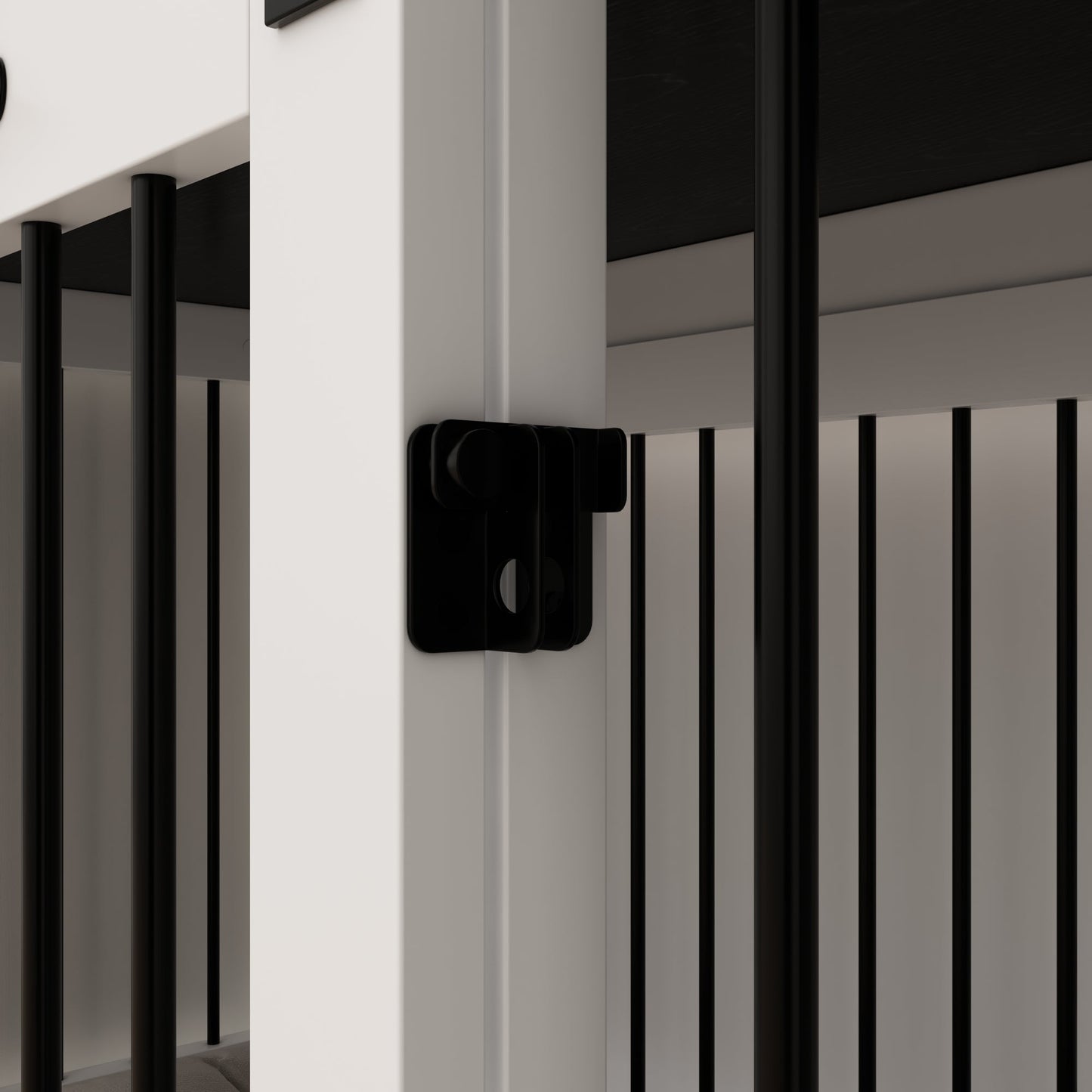 Cage pour chien à porte de grange avec verrou