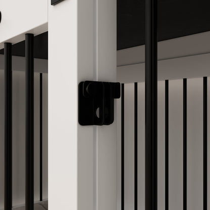 Cage pour chien à porte de grange avec verrou