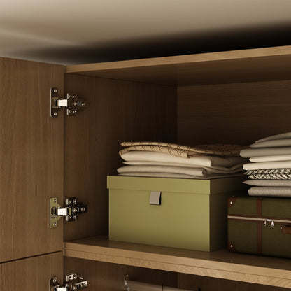 Armoire-penderie avec tringle, 2 tiroirs et étagères