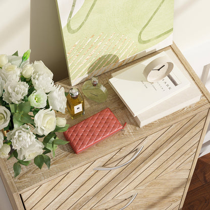 Meuble à chaussures vieilli avec 3 tiroirs rabattables pour entrée et couloir 