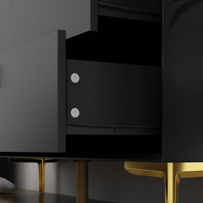 Buffet/commode à 6 tiroirs avec pieds en métal pour le rangement à domicile