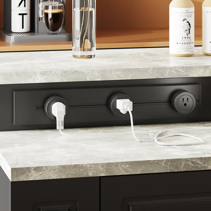 Îlot de cuisine avec plateau en bois massif et composite