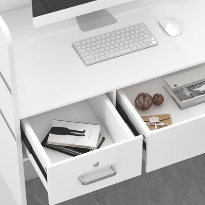 Bureau d'accueil moderne en bois avec armoire de rangement verrouillable, 47 pouces de large. 