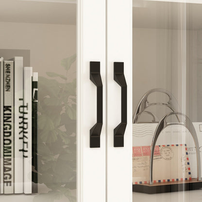 Grande vitrine d'angle avec étagère de rangement et bibliothèque combinées
